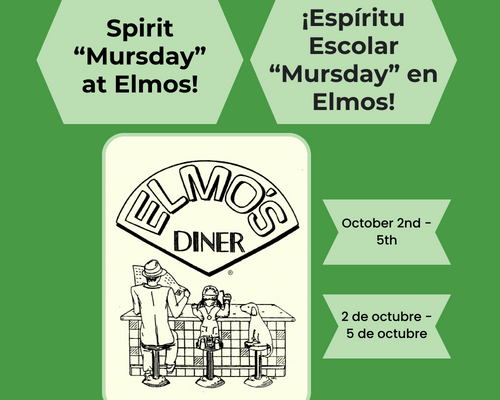 A graphic advertising a PTA fundraiser at Elmo's Diner, in Durham.