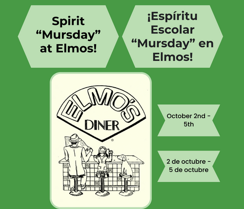 A graphic advertising a PTA fundraiser at Elmo's Diner, in Durham.