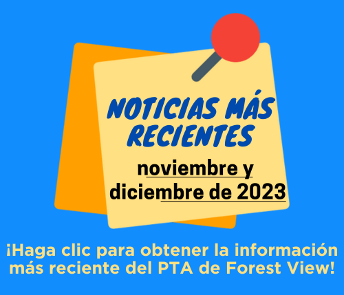 A picture of a sticky note. In spanish, it says "Latest Newsletter, November and December 2023"