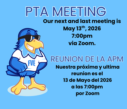 PTA Meeting | Reunión de la PTA